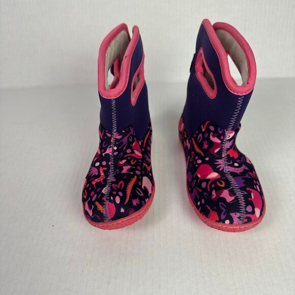 Bogs Baby Zoo Print Purple Boots Infant 10 - Picture 1 of 9